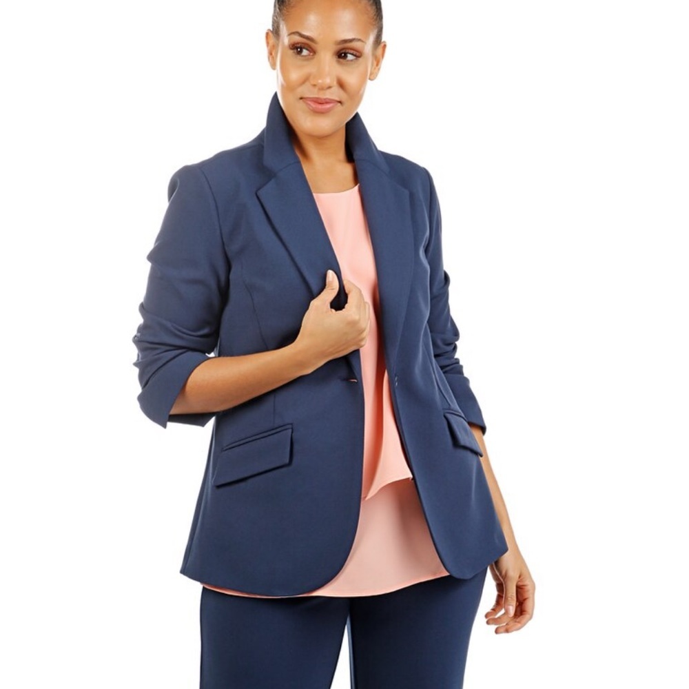 Nwt DIANE GILMAN printed stretch crepe blazer